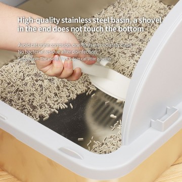 Rubeku Litter Box Hooded Stainless Steel Grey